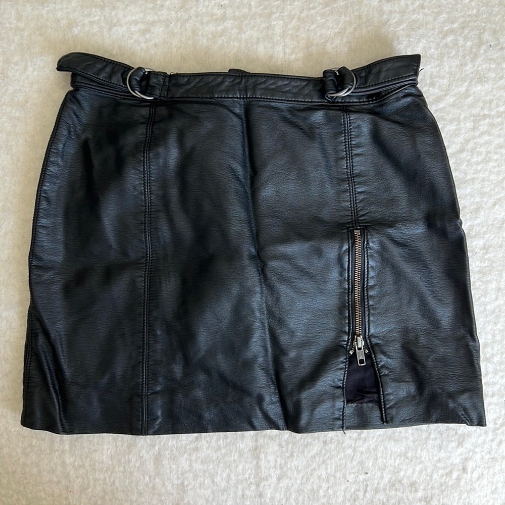 Free People Leather Skirt